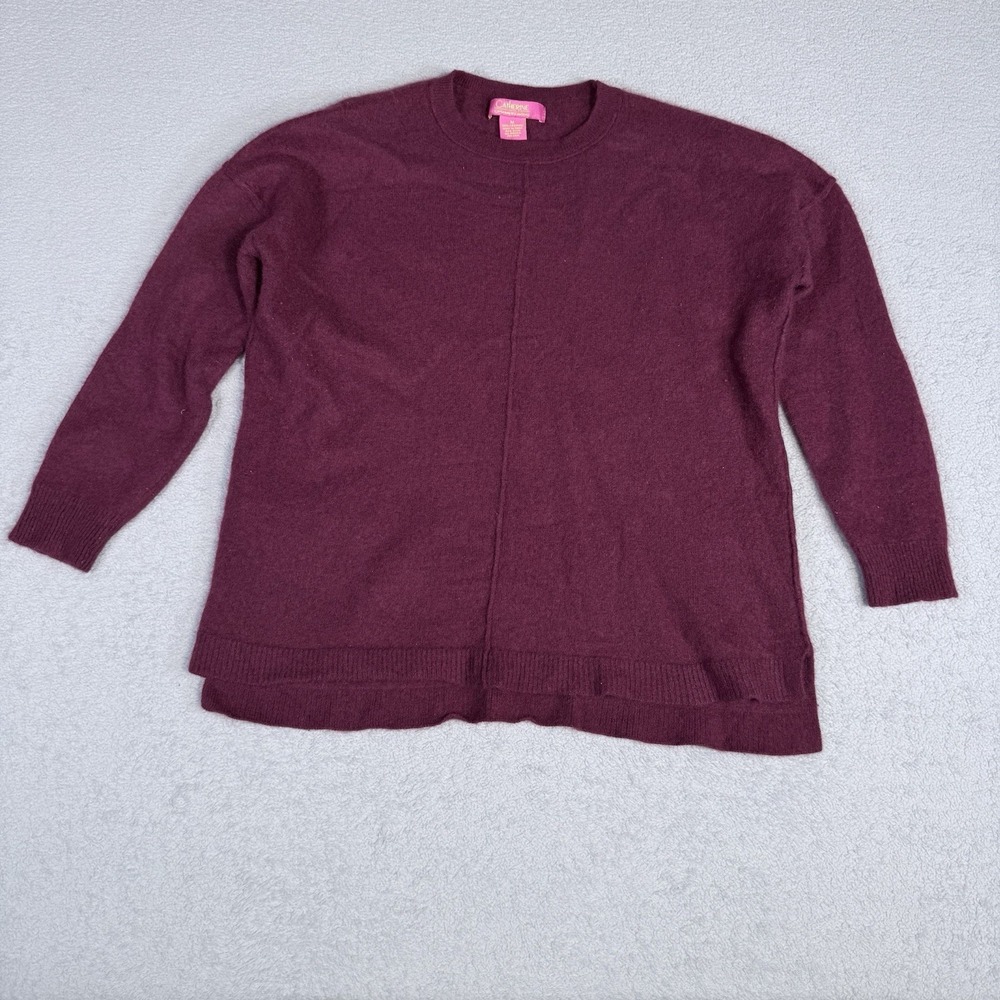 Catherine Malandrino 100% Cashmere Sweater Size Medium Pullover Crewneck Red